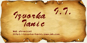 Izvorka Tanić vizit kartica